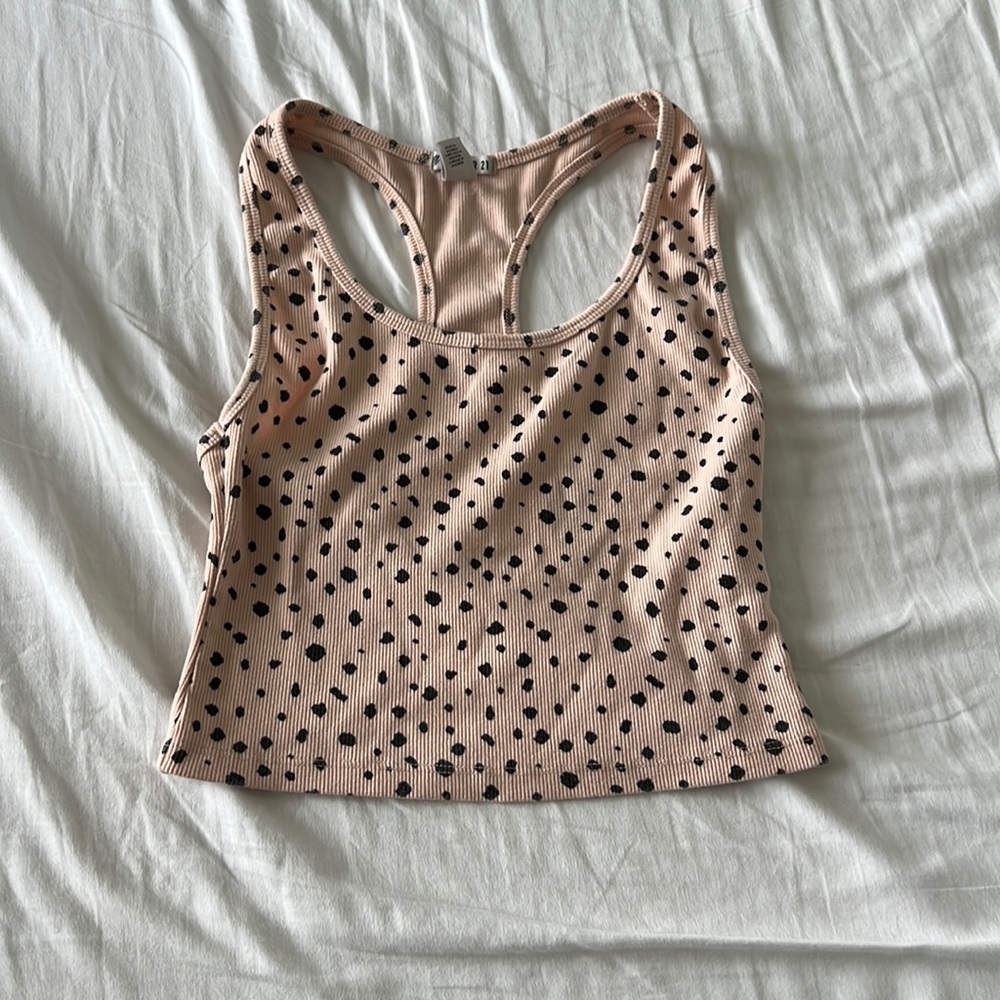 Cropped Spotted Tank
